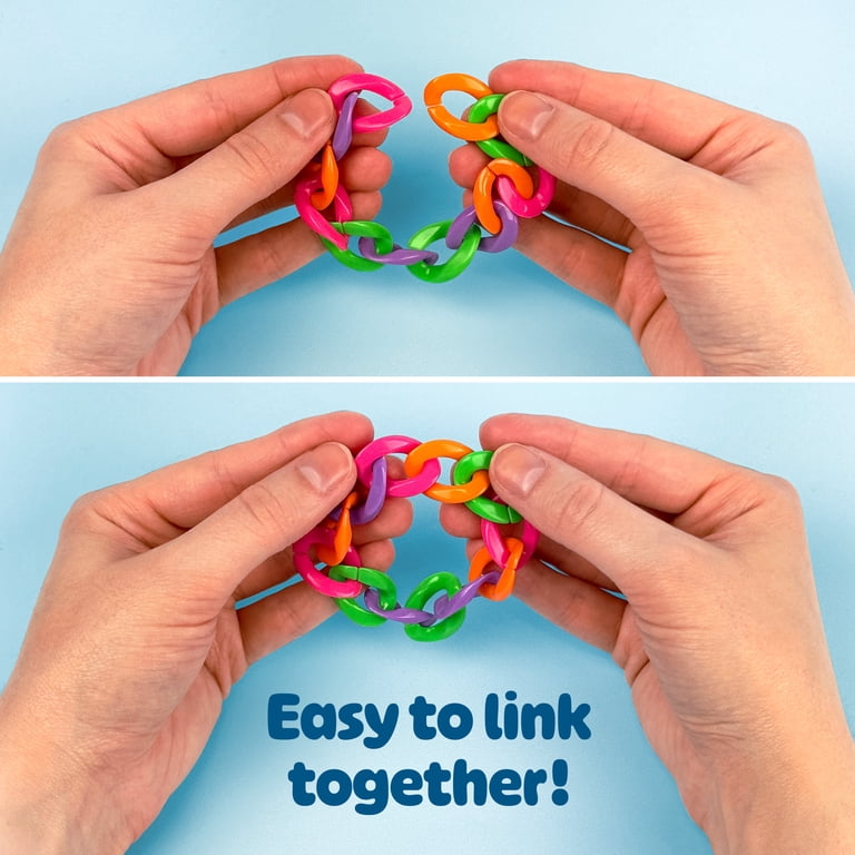 Hello Hobby Rainbow Plastic Chain Links, DIY Kids Jewelry