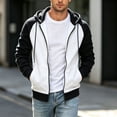 thumbnail image 2 of LIIPEE Color Block Zip Up Hoodies For Men Long Sleeve Hooded Sweatshirts Male Autumn Winter Comfortable Casual Sweatshirt With Pockets,XXL, 2 of 4