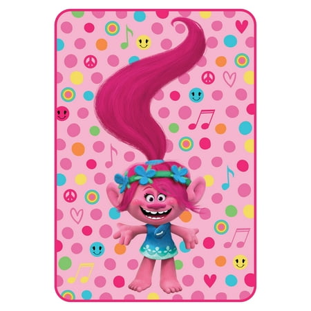 Trolls Poppy Rocks Twin Kids Bedding Plush Blanket, 1 Each