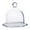 Size L, variant on Transparent Glass Dessert Serving Tray with Dome Lid Display Tray Plate for Birthday Cake Cheese Platter Round Multifunctional Decorative Size S