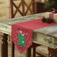thumbnail image 3 of Table Runner Dresser Scarves Merry Christmas Cartoon Xmas Tree Cotton Linen Burlap Table Cover Winter White Snowflake on Red Table Runners for Family Kitchen Dining Holiday Party Banquet Decor, 3 of 5