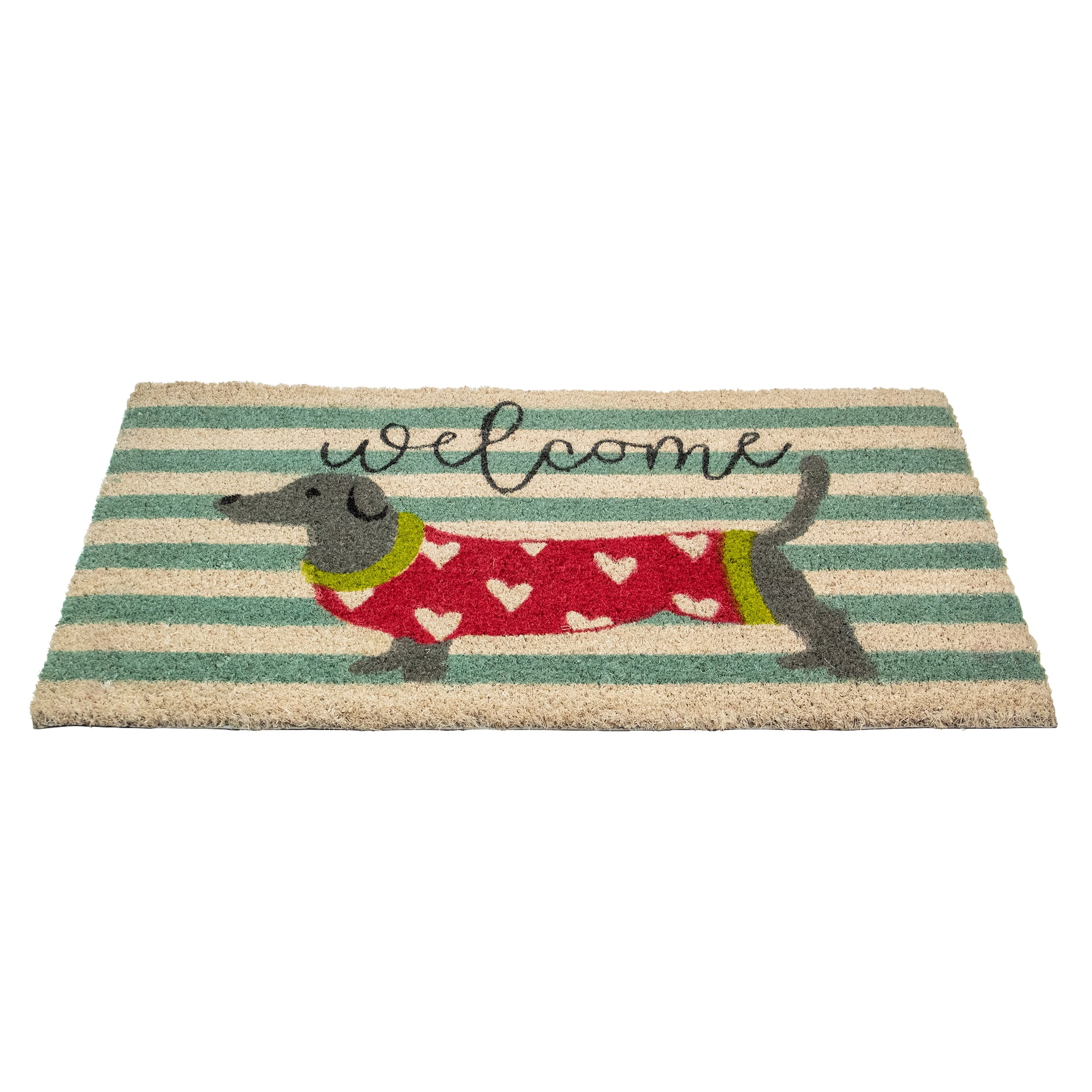 Northlight Natural Coir Rectangular Dachshund Dog Welcome Doormat 18" x 30"