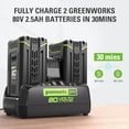 thumbnail image 4 of Greenworks 80V Dual Port Rapid Charger, 4 of 7