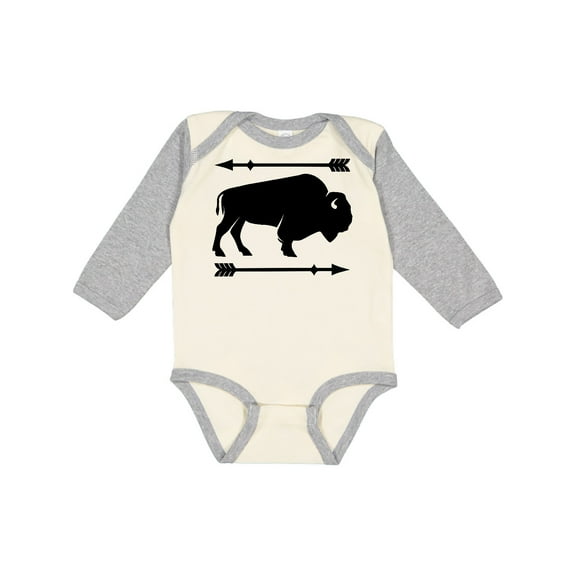 Inktastic Buffalo Cute Animal Western Boys or Girls Long Sleeve Baby Bodysuit