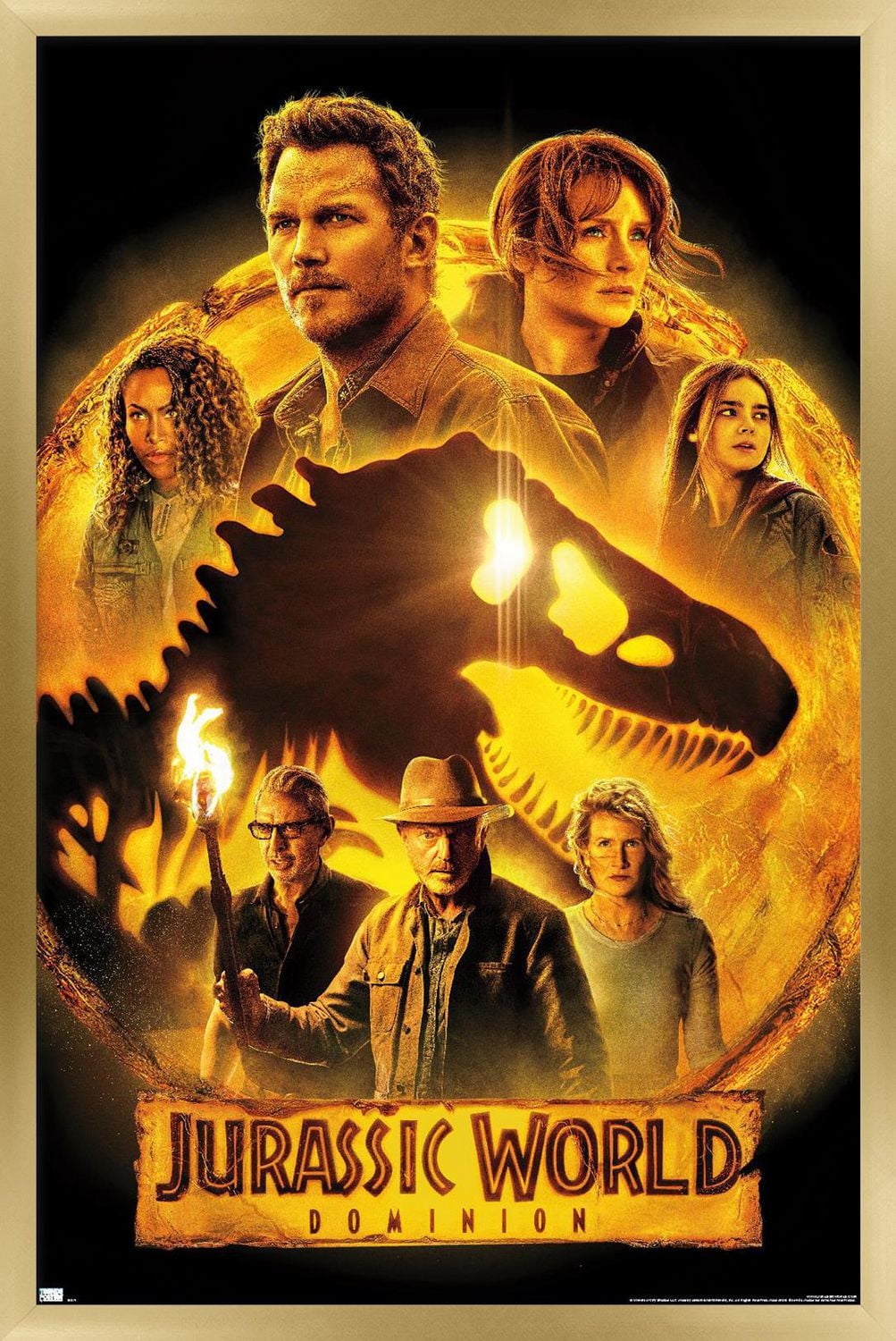 Jurassic World: Dominion - Group One Sheet Wall Poster, 14.725" x 22.375" Framed