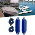 thumbnail image 4 of QualitChoice 2x Boat Fenders 6mm x 1.5M Ropes Collision PVC Anti for Docking Pontoon Black G0 Black Rope Blue G0 Blue Rope Rope 6x1.5m, 4 of 6