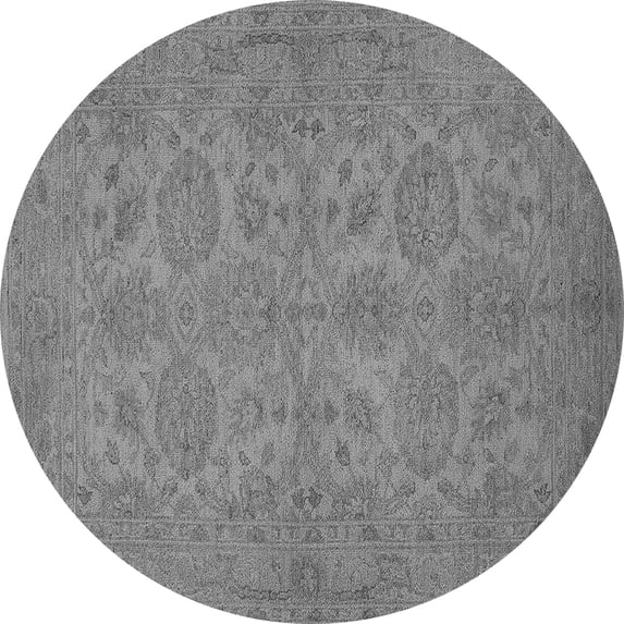 Ahgly Company Indoor Round Oriental Gray Traditional Area Rugs, 5' Round