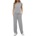 thumbnail image 3 of Conjunto de ropa GRECERELLE Lounge Set de 2 piezas para mujer Grey-M, 3 of 6