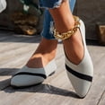thumbnail image 5 of Bkhluea Women Knit Striped Pointed Toe Ballet Flats Slip On Comfortable Footwear For Office Work Daily Casual Outdoor Activities, 5 of 7