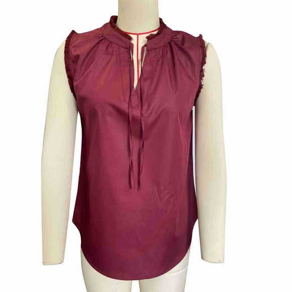 Top sin mangas Nikou camiseta con cordones en V mujer