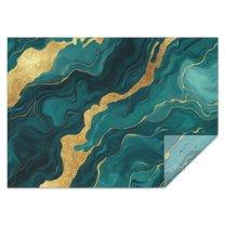Teal and Gold Marble Glitter Dots Pattern Rectangle Tablecloth 60"x84",Waterproof Polyester Rectangle Table Cloth, Wipeable Spillproof Polyester Tablecloth for Dining, Camping, Indoor and Outdoor
