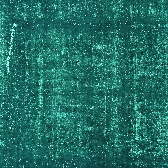 Ahgly Company Indoor Square Abstract Turquoise Blue Modern Area Rugs, 4' Square