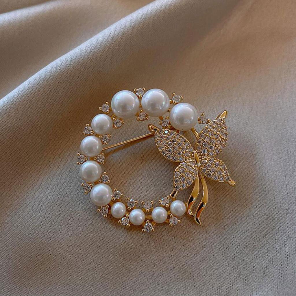 Pearl Butterfly Fashion Keychain Rhinestone Crystal Bird Cute Gift 01280 
