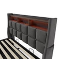 thumbnail image 5 of Kumix Queen Size Upholstered Platform Bed with a Hydraulic Storage System, LED and USB Charging, Platform Bed for Bedroom, Grey (without mattress), 5 of 7