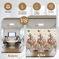 thumbnail image 5 of Easter Bunny Window Privacy Film, Colorful Eggs Spring Tulips Flower Vintage Static Cling UV Sun Blocking Heat Control Window Tint Day and Night, Non-Adhesive One Way Privacy Cover 19.6''x39.3'', 5 of 7