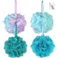 thumbnail image 1 of Shower Loofah - Loofah Sponge - Bath Sponge for Shower,75g Shower Ball for Women and Men, Shower Essential Skin Care, Sets of 4, Flower Color, 1 of 4