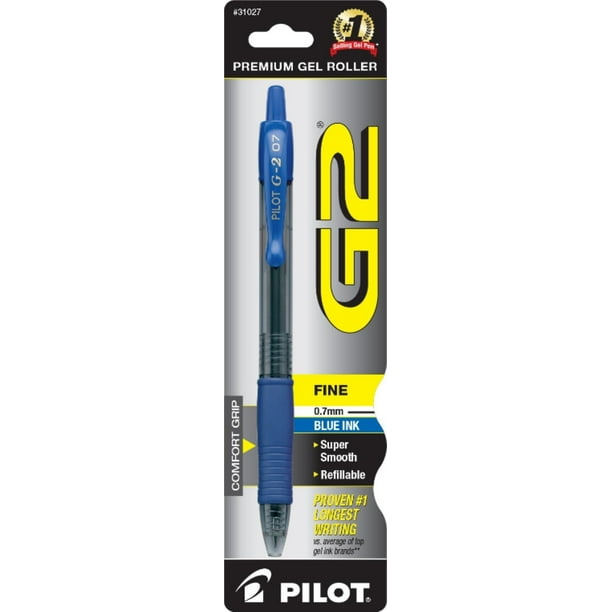 Pilot G2 Retractable Premium Gel Ink Roller Ball Fine Point Pen, Blue