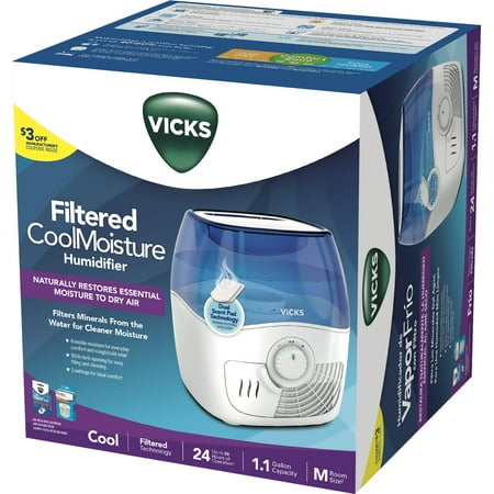 Vicks - 1.1 Gal. Cool Mist Humidifier - White