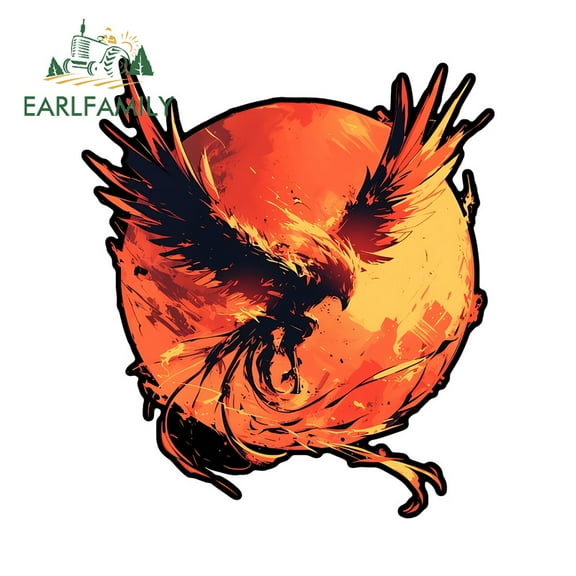 EARLFAMILY 5.1" Phoenix Car Sticker Creative Humorous Motorcycle Trunk Windows Laptop Vinyl Waterproof Decals Funny Scratch-Proof Car Label
