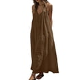 thumbnail image 4 of JIAYUE Women's Backless Dress Casual Summer Casual Sleeveless Solid Color Spaghetti Strap Crew Neck Dresses Loose Fit Lightweight Home Everyday Comfortable Soft Wear, 4 of 9