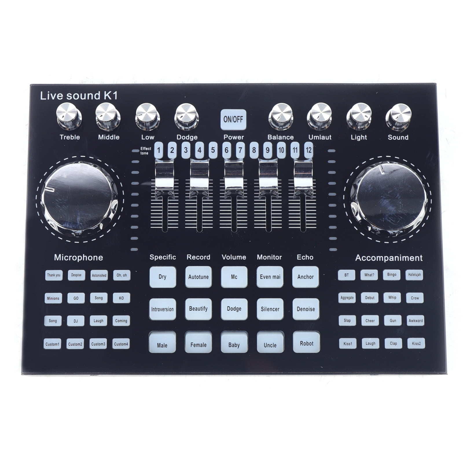 Digital Audio Mixer with Bluetooth, DSP Processor for Clear Sound, Dual Mobile Phone Live Broadcast Support, Ideal for PC and Mobile Use