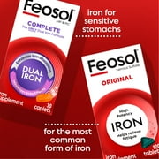 Feosol Complete Dual Iron Supplement, Energy & Immune System Support, 60 Ct.
