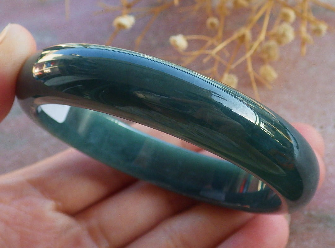 Icy Green Natural A JADE Jadeite Bangle Bracelet 55 mm 685110 TN