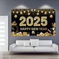 thumbnail image 4 of LUUFILx 180cm Happy New Year Hanging Flag Countdown Party Champagne Wine Glass Background Banner Colorful Flag Festival Party New Year's Eve Scene Decoration, 4 of 7