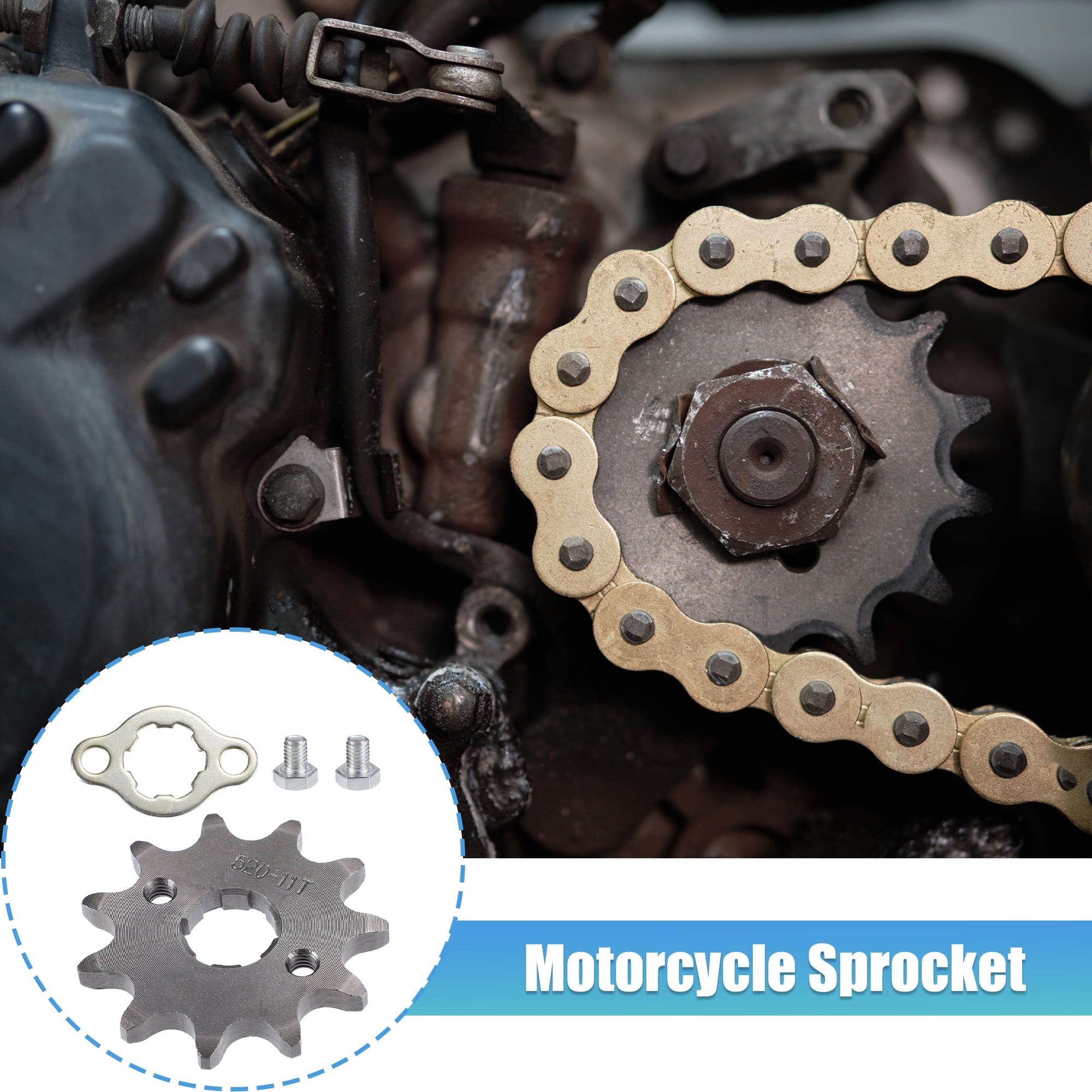 Unique Bargains Motorcycle Front Engine Sprocket for 50cc 70cc 110cc Silver 11 Teeth