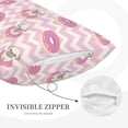 thumbnail image 2 of Plush Throw Pillow Covers, Striped Cute French Bulldog Donuts Pillow Cases with Invisible Zipper, Breathable Microfiber Pillow Cases Standard Size for Sleeping Bedroom Sofa Living Room 14x20, 2 of 5