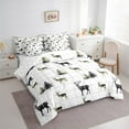 thumbnail image 3 of Homewish Animal Deer Bedding Comforter Set 7 Pieces for Female Men Adults,Geometric Plaid Grid Full Bedding Set Lightweight,Jungle Woodland Wildlife Fitted Sheet Flat Sheet,Lightweight Room Decor, 3 of 8