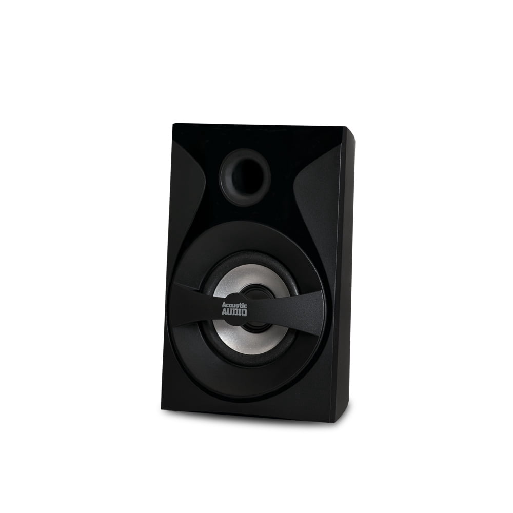 Acoustic Audio by Goldwood Bluetooth 2.1 Surround Sound System with LED Light Display, FM Tuner, USB/SD Card Inputs - Multimedia PC Speaker Set with Subwoofer, Includes Remote Control - AA2400 Black