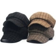 thumbnail image 6 of YooGuoGuo Plaid 8 Panels Newsboy Caps for Women Girls Winter Black Grey Vintage Tweed Painter Hat Ivy Visor Brim Berets, 6 of 6