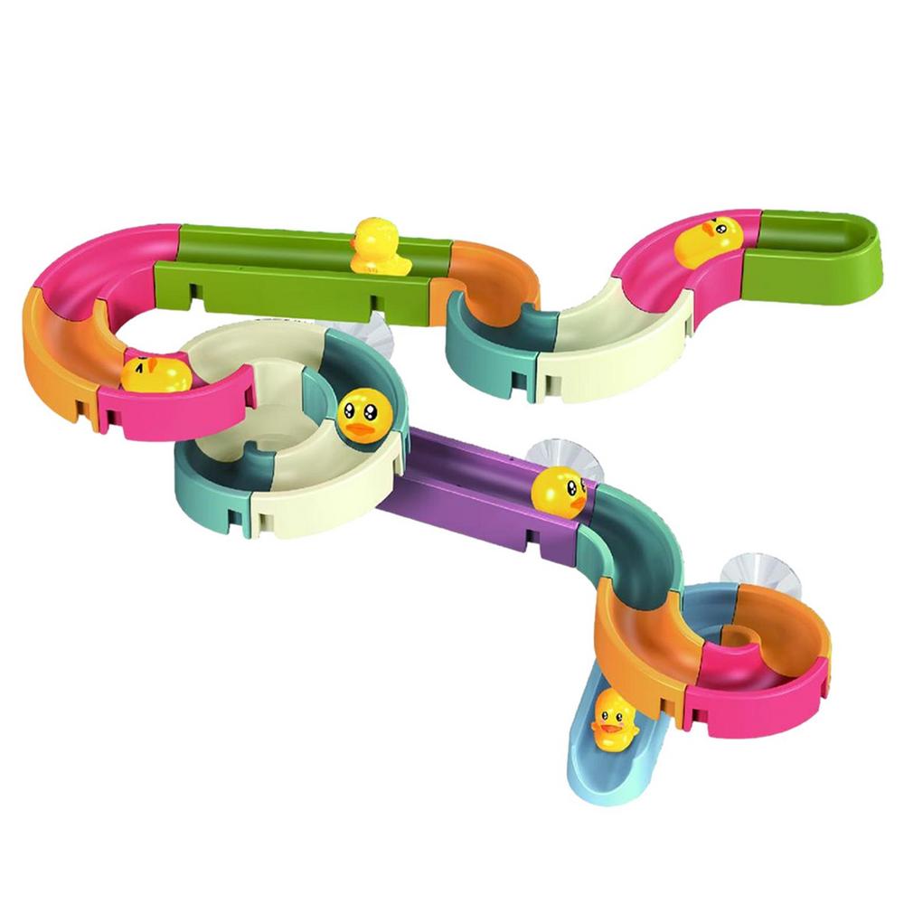 Geruite Slide Shower Tracks Water Toys Toddler Bath Toys Water Wall Bathtub Track Toy Set Ducks