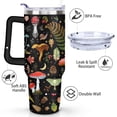 thumbnail image 3 of 40oz Colorful Botanical Mushroom Stainless Steel Flip Straw Tumbler Spill Proof Travel Cup Double Wall Vacuum Insulated Coffee Mug with Top Handle, 3 of 6