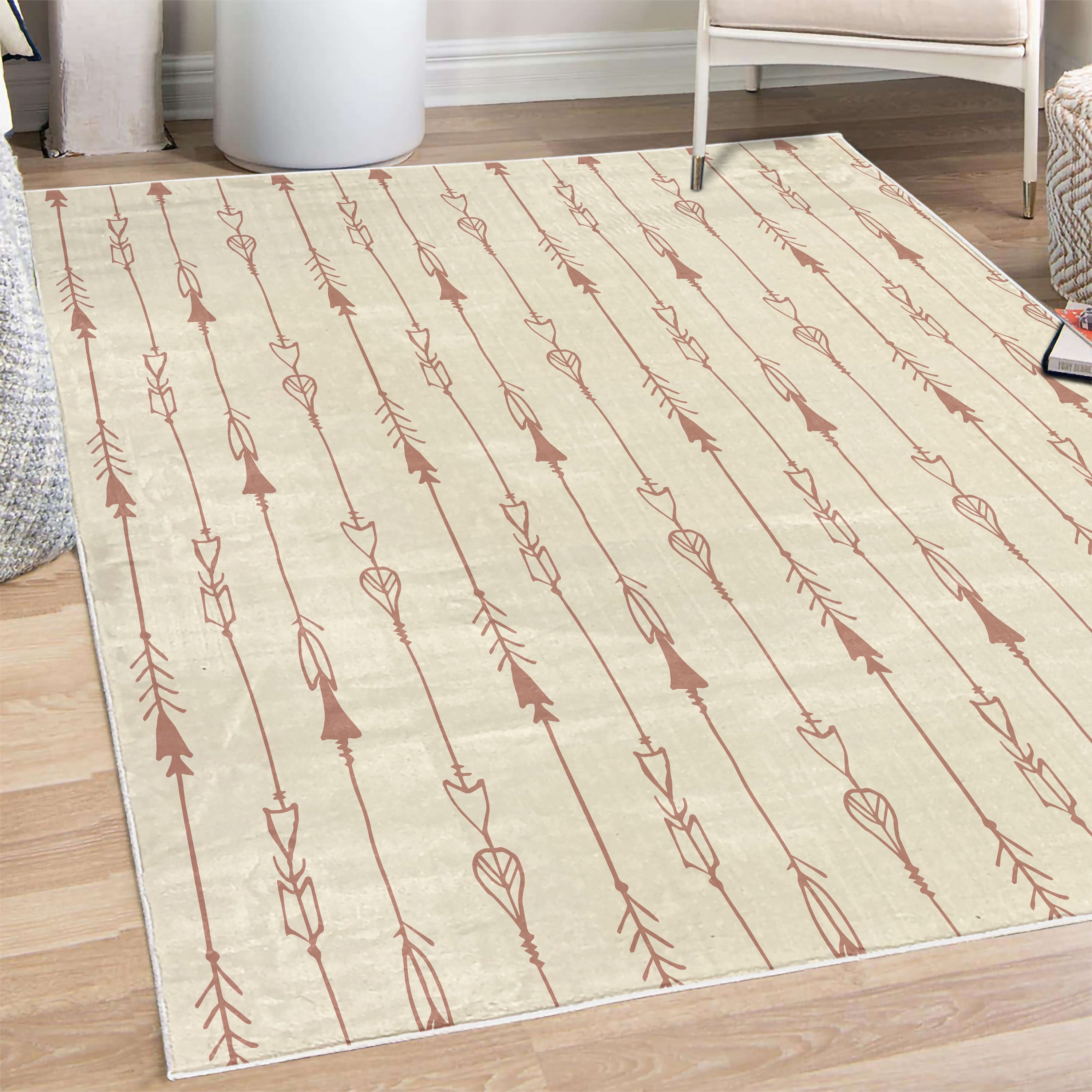 Stick Rug Arrow Decorative Rug, Hand Drawn Repetitive Sticks Pattern Vintage ...