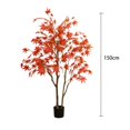 thumbnail image 2 of 5ft Artificial Maple Tree, Large Faux Tree Soft Silk Autumn Maple Decorative Plant with Plastic Pot for Party Home Living Room Decoration Thanksgiving Harvest, 2 of 7