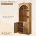 thumbnail image 2 of Aitjunz 77.6" Tall Pantry Cabinet, Kitchen Pantry Storage Cabinet with Adjustable Shelves, Open Storage and 2 Fluted Doors, Freestanding Kitchen Cabinet for Dining Room, Natural, 2 of 7