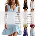 thumbnail image 3 of Tqcoqu Women's Mini Dresses Button V Neck Ruffled Sleeveless A Line Casual Summer Cover Up Dress,White Women's S-XXL, 3 of 7