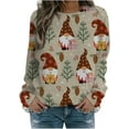 thumbnail image 1 of GHSDFBB Chandails de Noël pour Femmes Mode Loisirs Imprimé Graphique Manches Longues Hauts Mignons Chandail en Molleton Col Rond Cadeau de Noël, 1 of 5