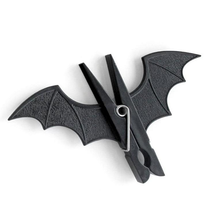 SUWHWEA 14pcs Halloween Black Clothes Pins, Windproof Non-Slip Clothesline  Clips, Bats Clothes Clips, Black Plastic Clothespin for Hanging Clothes