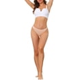 thumbnail image 2 of Unique Bargains Women's Available in Plus Size No-Show Breathable Thongs Beige S, 2 of 6