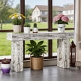 thumbnail image 6 of 63-Inch Long Console Table Wooden Rectangular Sofa Table Behind Couch Farmhouse Entryway Table For Hallway Living Room Entrance (Distressed White), 6 of 7