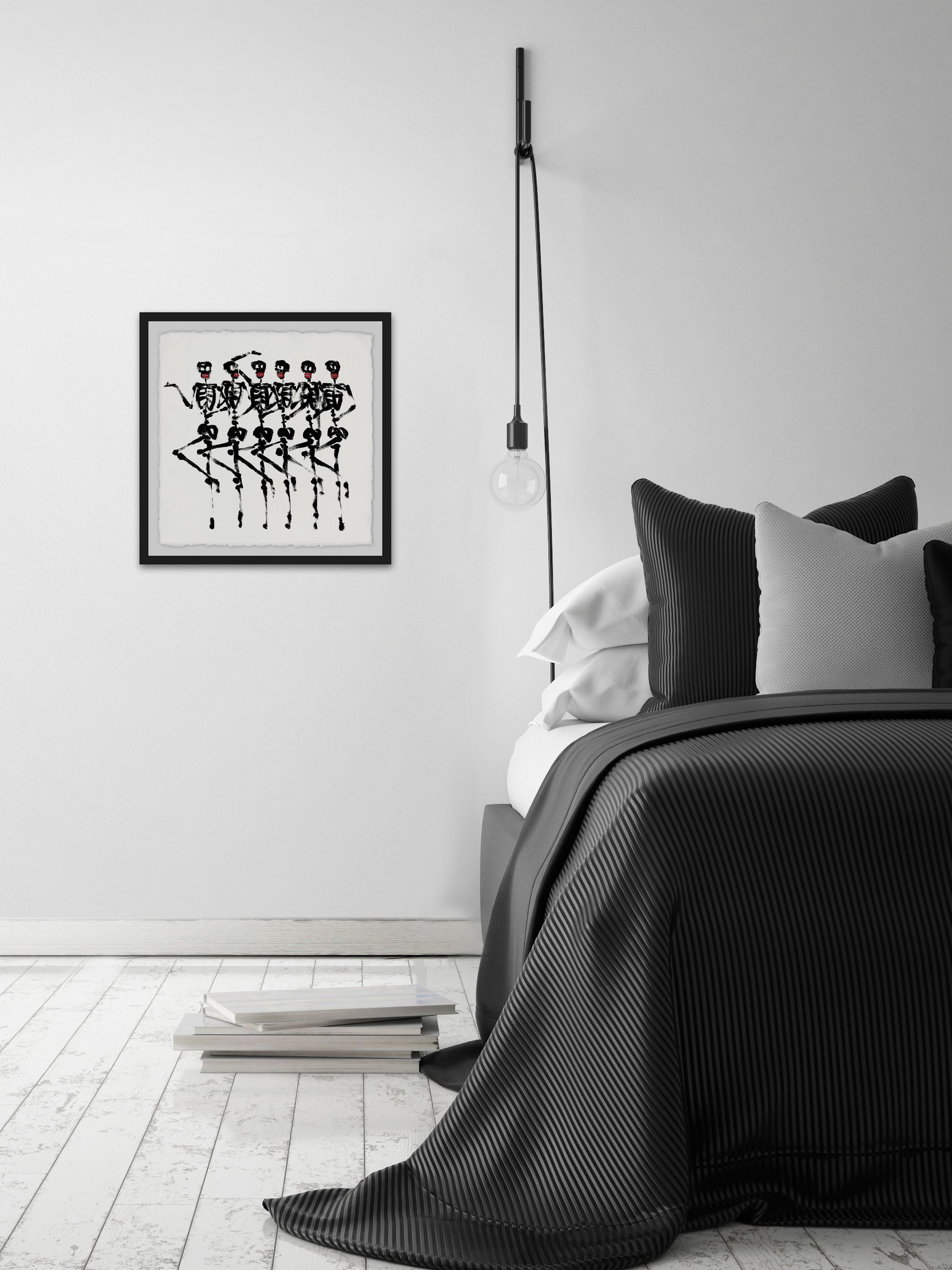 Skeleton Dance Framed Painting Print