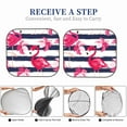 thumbnail image 6 of Daiia Dark Blue Stripes and Pink Flamingos 2PCS Car Windshield Sun Shade, Foldable Sun Shield for Car Front Window, Auto Sun Blocker Visor Protector Universal for Truck SUV Pickup-Medium, 6 of 7