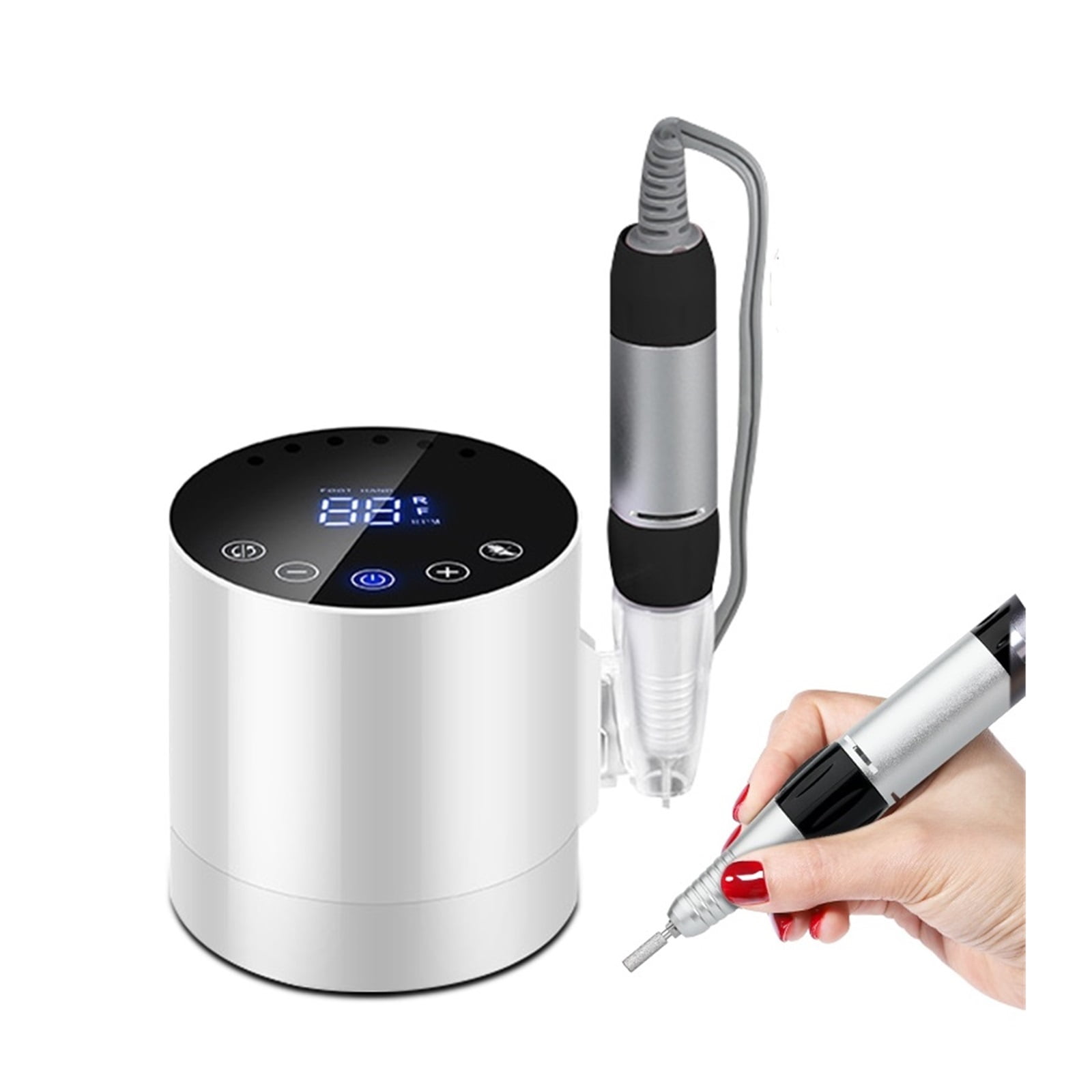 35000RPM Nail Drill Machine, Portable Nail Drill With HD Display, Professional Electric Nail File Manicure Machine With Foot Pedal ,Low Noise