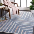 thumbnail image 2 of SAFAVIEH Blair Sorrel Geometric Striped Machine Washable Area Rug, 6'7" x 6'7" Round, Blue/Multi, 2 of 8