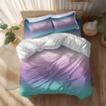 thumbnail image 2 of Blue Purple Duvet Cover Set California King Size Pink Teal Gradient Soft Lightweight Comforter Covers 4 Piece Bedding Set with 1 Duvet Cover 1 Bed Sheet & 2 Pillow Shams, 2 of 8