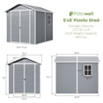 thumbnail image 3 of Patiowell Lockable Resin Garden Storage Shed, 8' x 6', Grey & White, 3 of 8