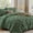 Dark Green, variant on Flymme Queen Comforter Set with Sheets 7 Pieces Dark Green Bed in a Bag Queen Size Bed Set Soft Microfiber Pinch Pleat Bedding Set for All Season